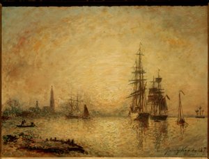 Pohled na Antverpy od Johan Barthold Jongkind